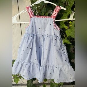 Cat & Jack Blue Dress with Red Stripes